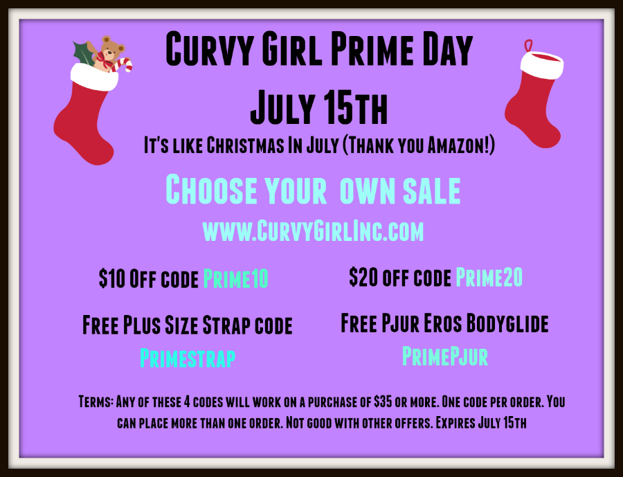 Christmas in July!  Curvy Girl Prime Day is the 15th of July